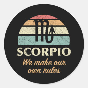 Funny Scorpio Zodiac Regler Runt Klistermärke