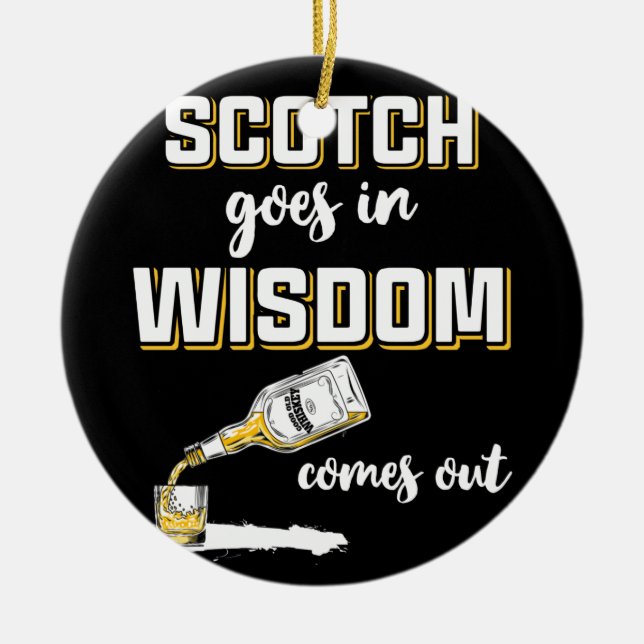 Funny Scotch Whiskey Julgransprydnad Keramik (Framsidan)