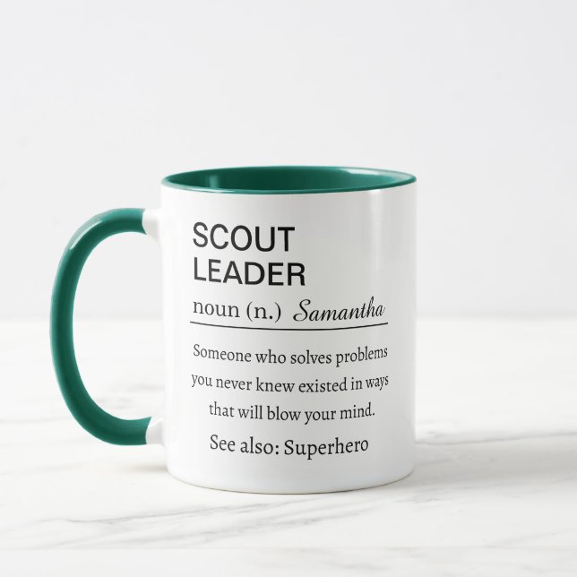 Funny Scout Leader Definition Mugg (Vänster)