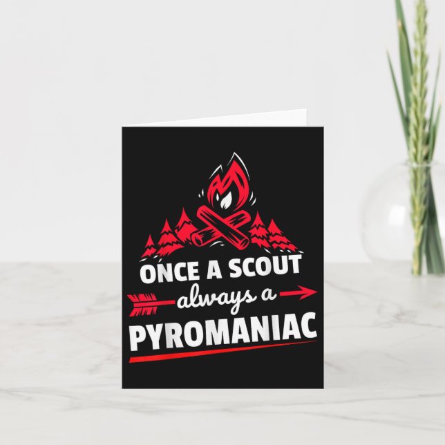 Funny Scouting Pyromaniac Campfire Kort (Framsida)