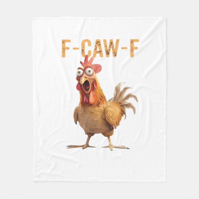 Funny Screaming Chicken F Caw F Humor Fleecefilt (Framsidan)