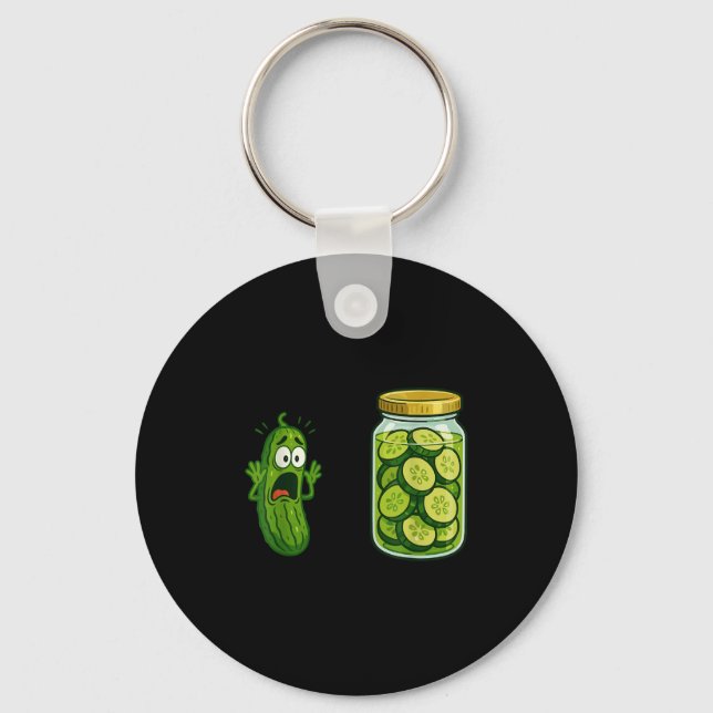 Funny Screaming Pickle Burk Cucumber Joke Memo Hum Nyckelring (Framsida)