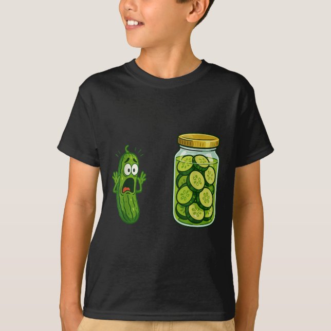 Funny Screaming Pickle Burk Cucumber Joke Memo Hum T Shirt (Framsida)