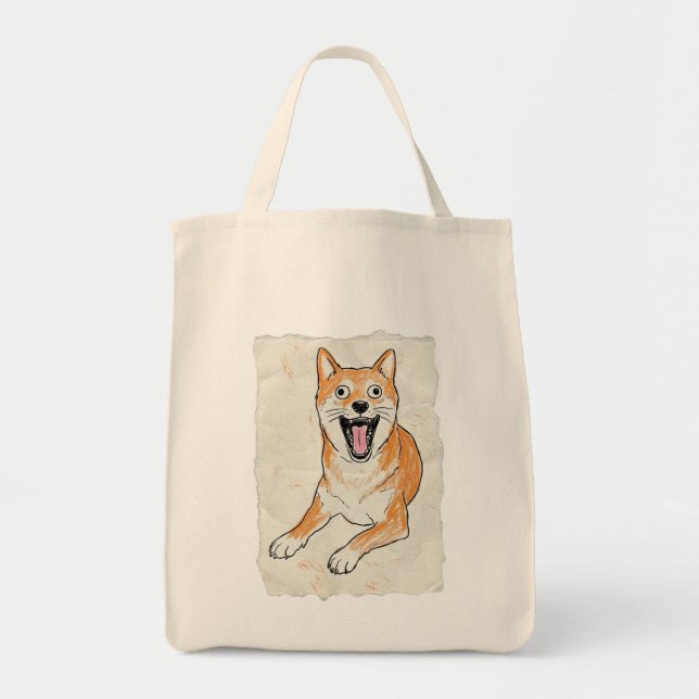 Funny Screaming Shiba Inu - Internal Chaos Crayon Tygkasse (Framsidan)
