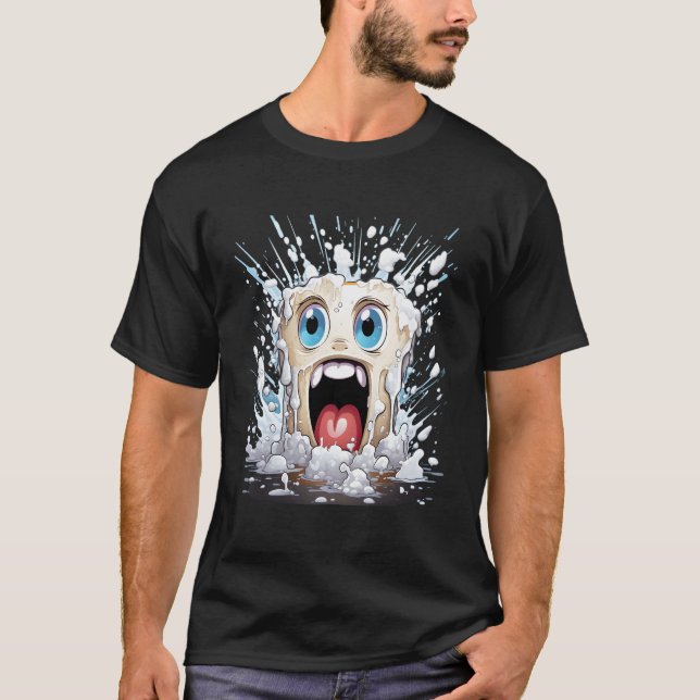 Funny Screaming Tooth Dentist Dental Teth Square H T Shirt (Framsida)