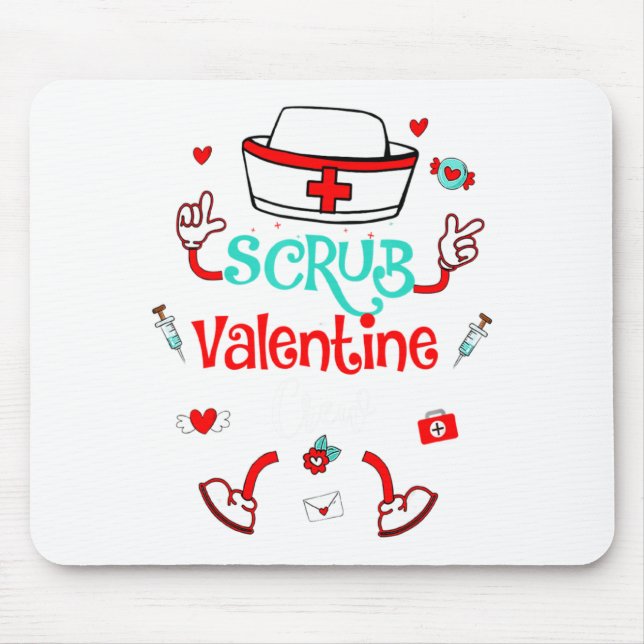 Funny Scrub Valentines Day Nurse Crew Family Group Musmatta (Framsidan)