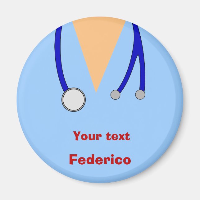 Funny Scrubs Nurses Whimsical Design Magnet (Framsidan)