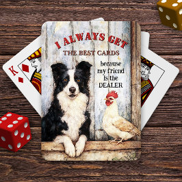 Funny Scruffy Dog and Chicken Casinokort