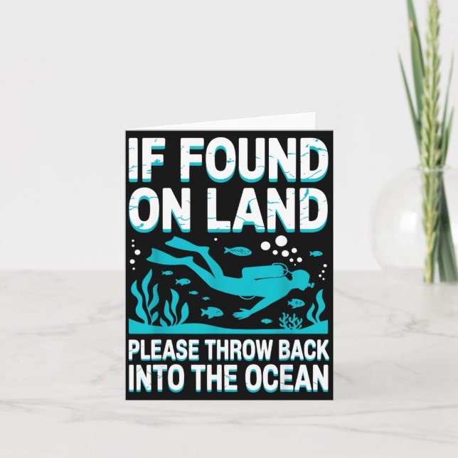 Funny Scuba Diving Art For Men Women Scuba Dive Sc Kort (Framsida)