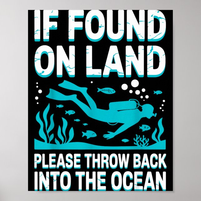 Funny Scuba Diving Art For Men Women Scuba Dive Sc Poster (Framsidan)