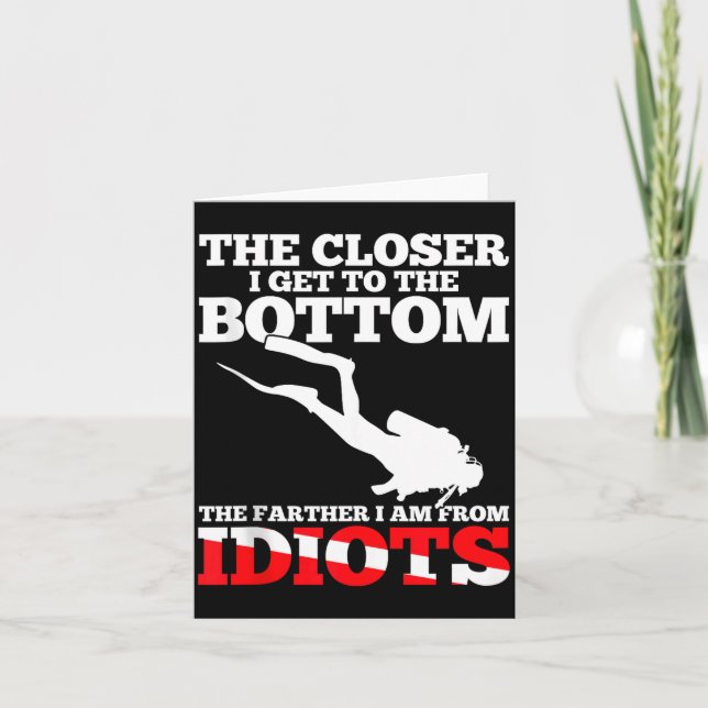 Funny Scuba Diving Flag Dive Quote Scuba Diver Gif Kort (Framsida)