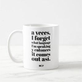 Funny Se Habla Spanglish Proud Latino Black White Kaffemugg