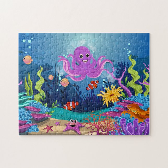 Funny Sea Life Puzzle Pussel (Horisontell)