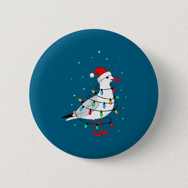 Funny Seagull Bird Christmas Animal Lover  Knapp (Framsida)