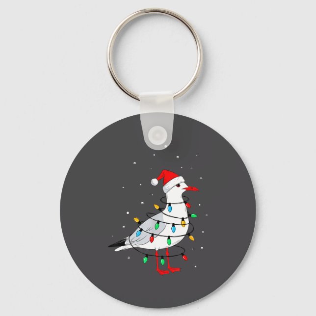 Funny Seagull Bird Christmas Animal Lover  Nyckelring (Framsida)
