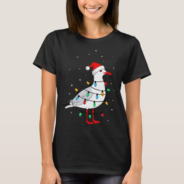 Funny Seagull Bird Christmas Animal Lover  T Shirt (Framsida)