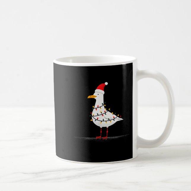 Funny Seagull Christmas Graphics Animal Lights Lov Kaffemugg (Höger)