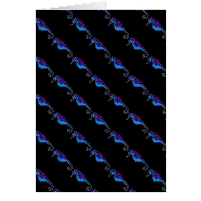 Funny seahorse hälsningskort (Framsidan)