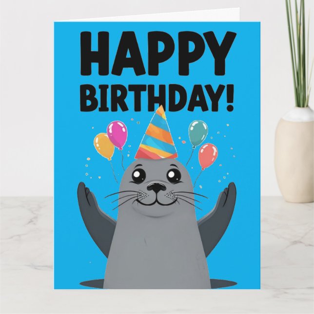 Funny Seal Birthday Puns - SEAL-ious Fantastisk Kort (Framsida)