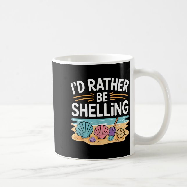 Funny Seashell Design For Men Women Sea Shell Seas Kaffemugg (Höger)