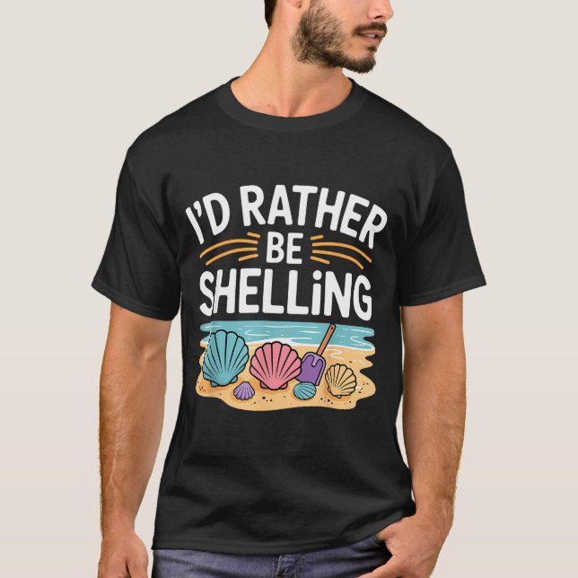 Funny Seashell Design For Men Women Sea Shell Seas T Shirt (Framsida)