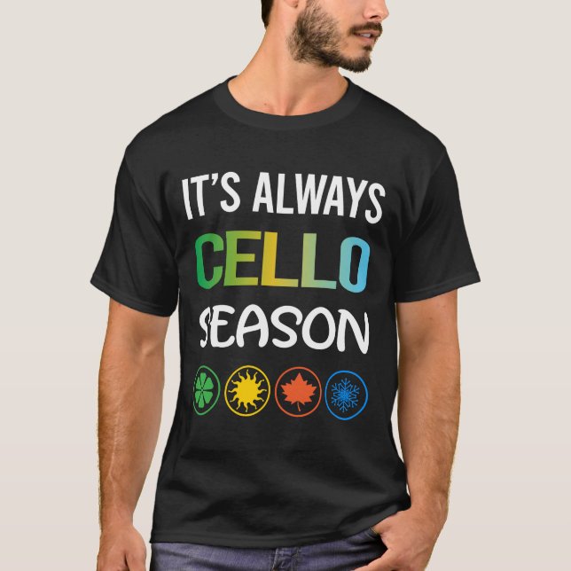 Funny Season Cello Cellist T Shirt (Framsida)