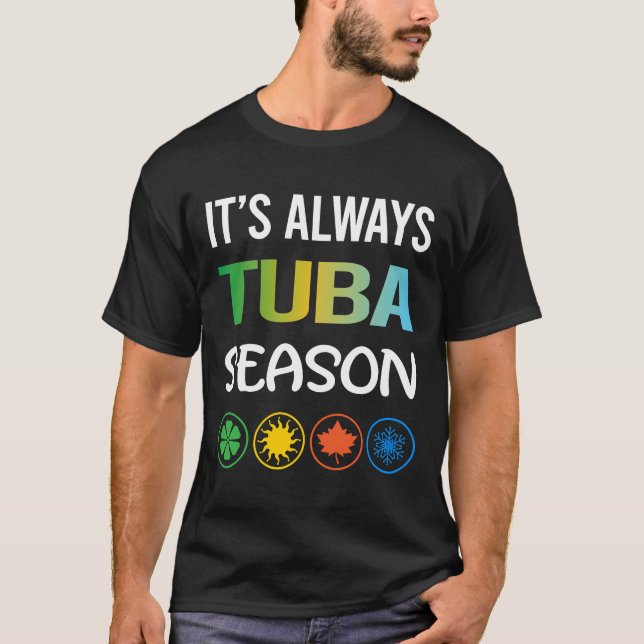 Funny Season Tuba T Shirt (Framsida)