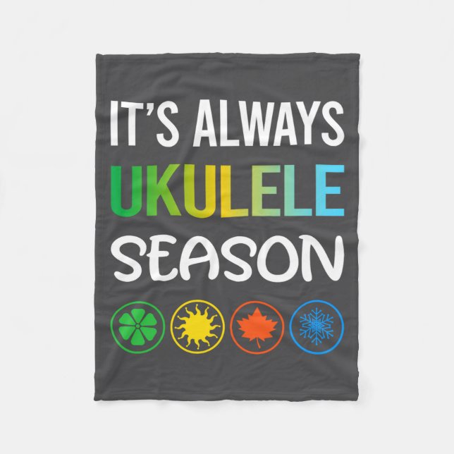 Funny Season Ukulele  Fleecefilt (Framsidan)