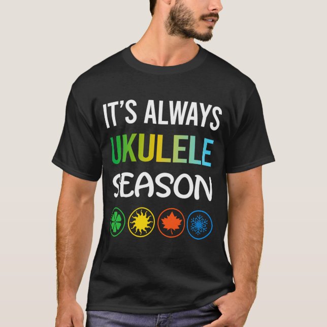 Funny Season Ukulele  T Shirt (Framsida)