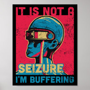 Funny Seizure - Lila Ribbon for Epilepsy Awarene Poster