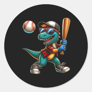 Funny Sell Dinosaur Boy Player Sport Kärlek T-rex Runt Klistermärke