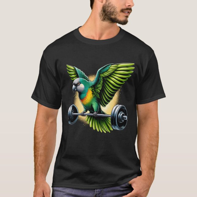 Funny Senegal Parrot Deadlift Weightlyftning T Shirt (Framsida)