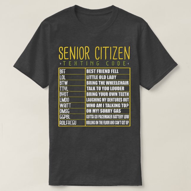 Funny Senior Citizen Texting Code Coola Grandpa Gr T Shirt (Design framsida)