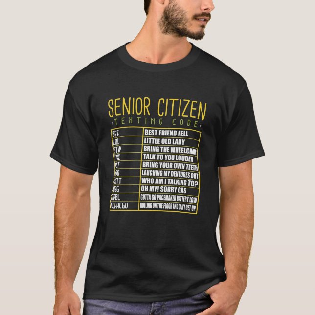 Funny Senior Citizen Texting Code Coola Grandpa Gr T Shirt (Framsida)