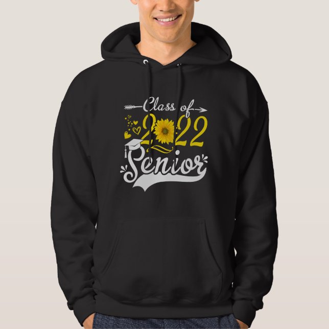 Funny Senior Class Of 2022 22 Sunflower Graduation Hoodie (Framsida)