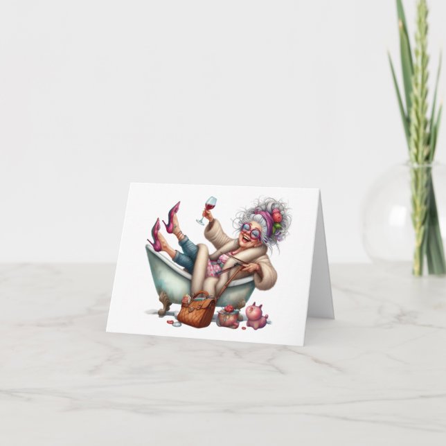 Funny Senior Dam Anteckningskort (Framsida)