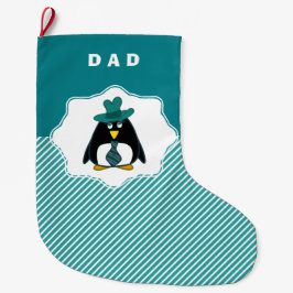 Funny Senior Penguin Pappa-julklagar Stor Julstrumpa