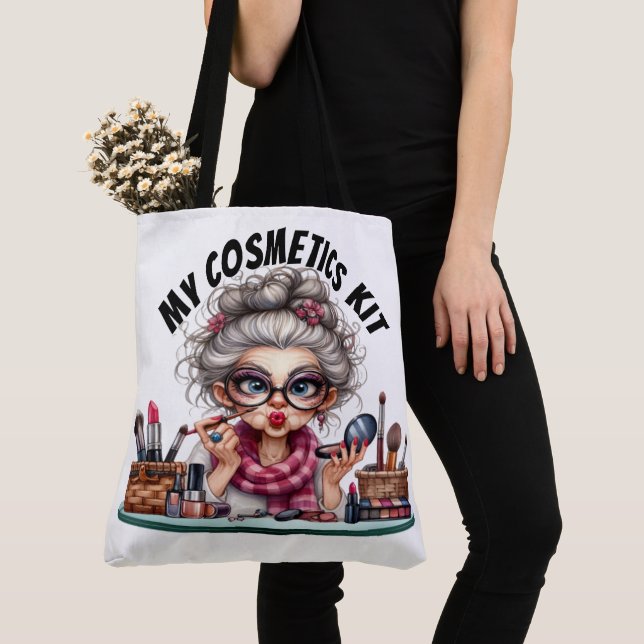 Funny Seniors Cosmetic Tote - Se bak Tygkasse (Närbild)