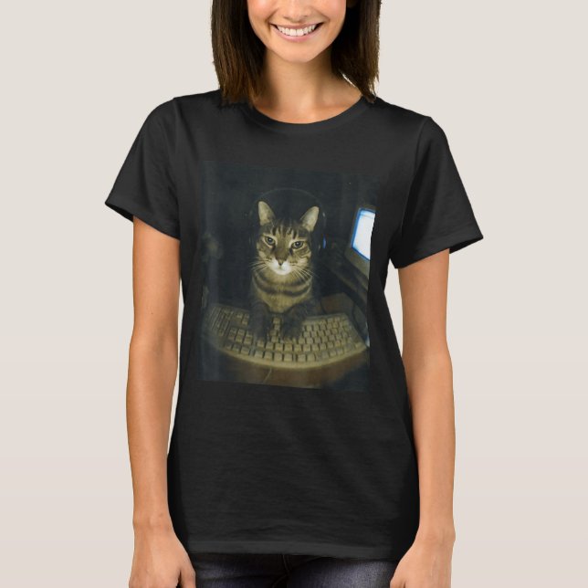 Funny Serious Gamer Cat Lovers Stud Kitty Cat Meme T Shirt (Framsida)
