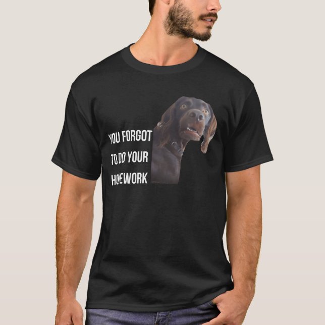 Funny Setter Black Gordon Meme Du glömde läxan T Shirt (Framsida)