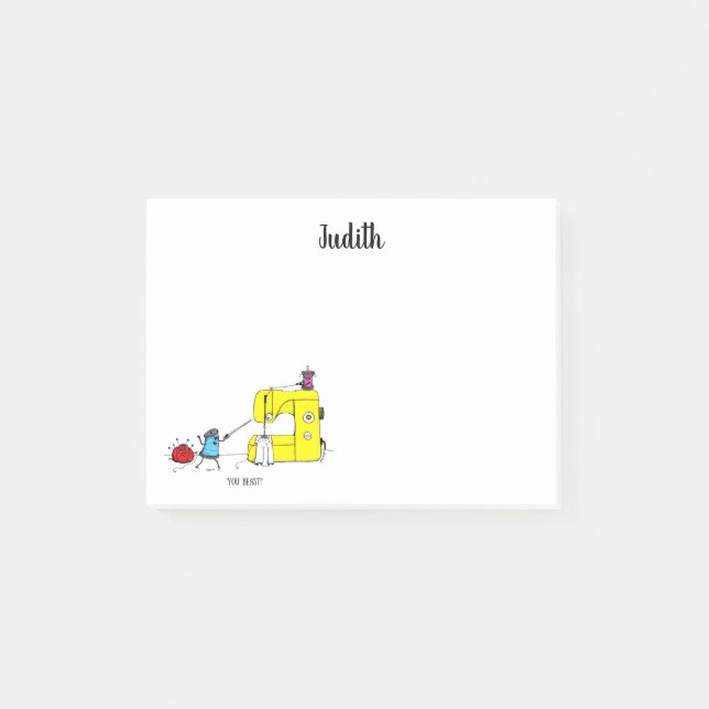 Funny Sewing Maskin Tecknad Post-it Block (Framsida)