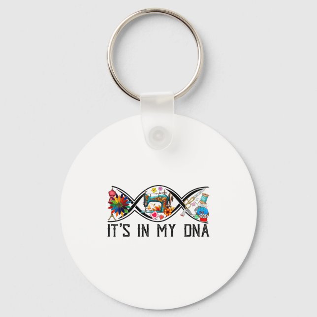 Funny Sewing Quilter Sewer Dna Quilting Hobby Craf Nyckelring (Framsida)