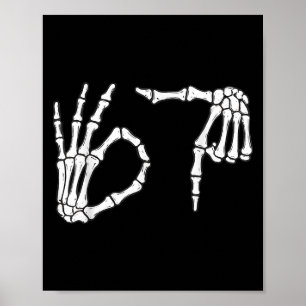 Funny Sex Seven 6 7 Meme 67 Skeleton Hand Hallowee Poster