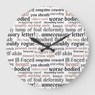 Funny Shakespeare Insult Classic Literature Bok Stor Klocka
