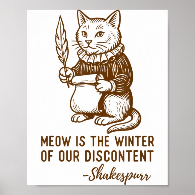 Funny Shakespeare Quote Cat Shakespurr  Poster (Framsidan)