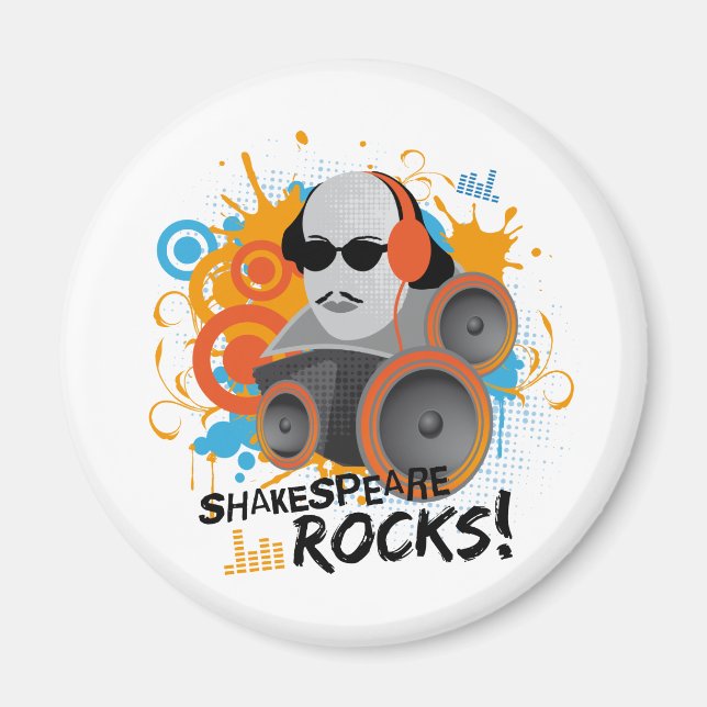 Funny Shakespeare Slogan Gift "Shakespeare Sten" Magnet (Framsidan)