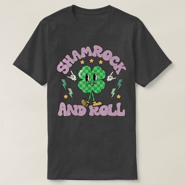 Funny Shamrock and Roll Lycklig St patricks day Ch T Shirt (Design framsida)