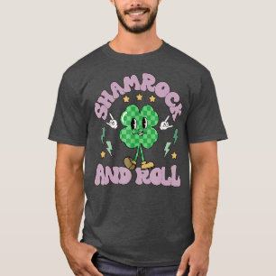 Funny Shamrock and Roll Lycklig St patricks day Ch T Shirt