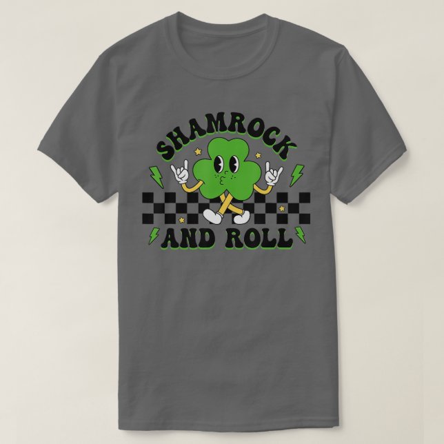 Funny Shamrock and Roll Lycklig St patricks day Ch T Shirt (Design framsida)