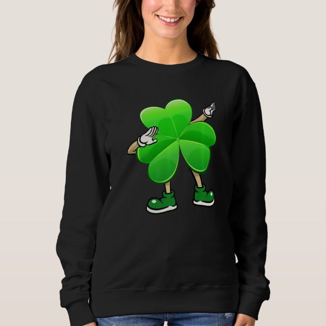 Funny Shamrock Bära Sunglasses Dab Dancer St Patri T Shirt (Framsida)